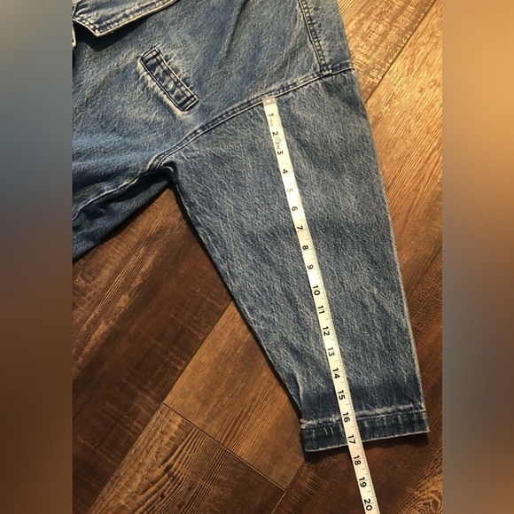 VTG Learsi Denim 3 Button Long Jacket. Women’s Size Medium.Thy Length Small Hole - Picture 6 of 6